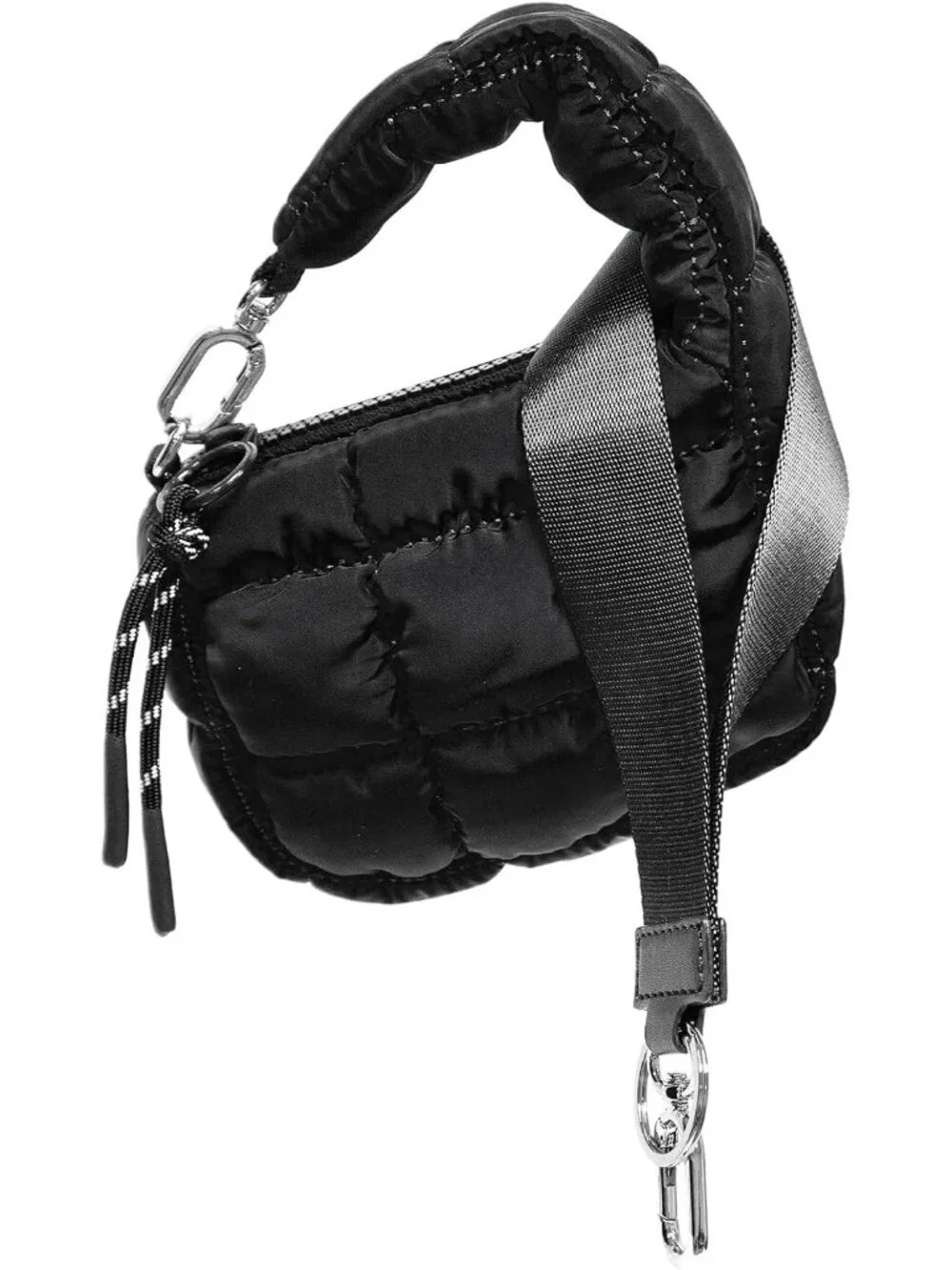 Women's 01 Black Zipper Mini Quilted Tote Wristlet Wristlet Cute Crossbody Bag